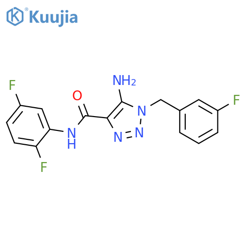 5-amino-N-(2,5-difluorophenyl)-1-(3-fluorophenyl)methyl-1H-1,2,3-triazole-4-carboxamide structure