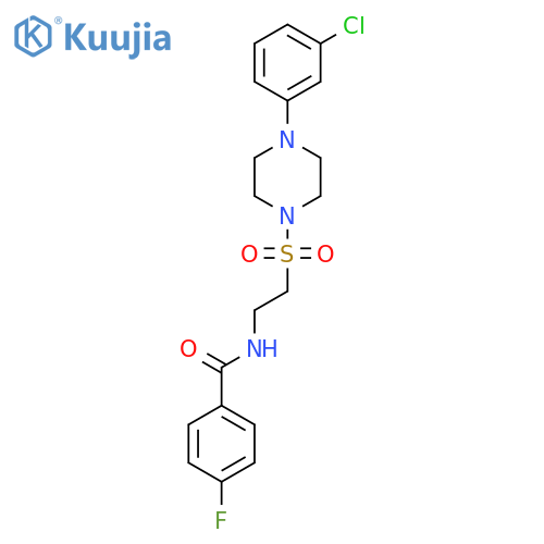 N-(2-{4-(3-chlorophenyl)piperazin-1-ylsulfonyl}ethyl)-4-fluorobenzamide structure