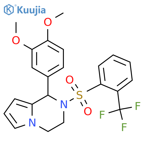 1-(3,4-dimethoxyphenyl)-2-2-(trifluoromethyl)benzenesulfonyl-1H,2H,3H,4H-pyrrolo1,2-apyrazine structure