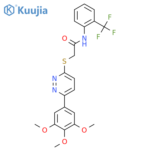 N-2-(trifluoromethyl)phenyl-2-{6-(3,4,5-trimethoxyphenyl)pyridazin-3-ylsulfanyl}acetamide structure