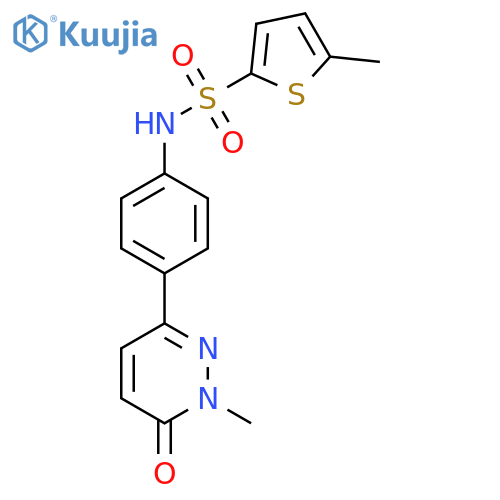 5-methyl-N-4-(1-methyl-6-oxo-1,6-dihydropyridazin-3-yl)phenylthiophene-2-sulfonamide structure