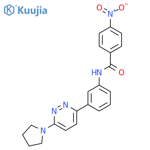 4-nitro-N-{3-6-(pyrrolidin-1-yl)pyridazin-3-ylphenyl}benzamide structure