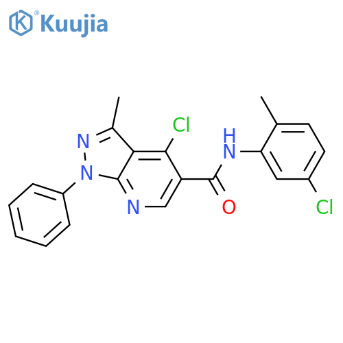 4-chloro-N-(5-chloro-2-methylphenyl)-3-methyl-1-phenyl-1H-pyrazolo3,4-bpyridine-5-carboxamide structure