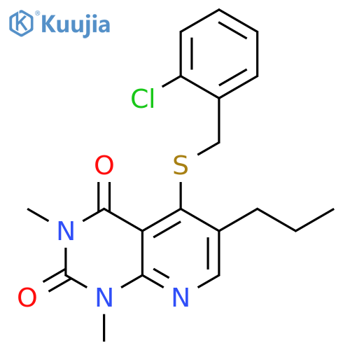 5-{(2-chlorophenyl)methylsulfanyl}-1,3-dimethyl-6-propyl-1H,2H,3H,4H-pyrido2,3-dpyrimidine-2,4-dione structure
