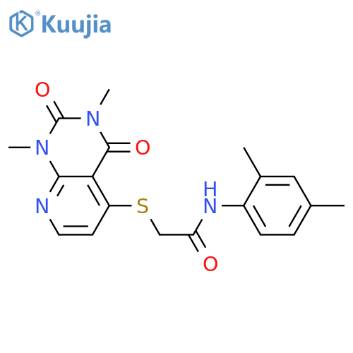 2-({1,3-dimethyl-2,4-dioxo-1H,2H,3H,4H-pyrido2,3-dpyrimidin-5-yl}sulfanyl)-N-(2,4-dimethylphenyl)acetamide structure