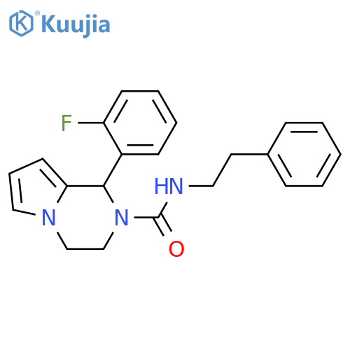 1-(2-fluorophenyl)-N-(2-phenylethyl)-1H,2H,3H,4H-pyrrolo1,2-apyrazine-2-carboxamide structure