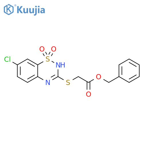 benzyl 2-(7-chloro-1,1-dioxo-4H-1lambda6,2,4-benzothiadiazin-3-yl)sulfanylacetate structure
