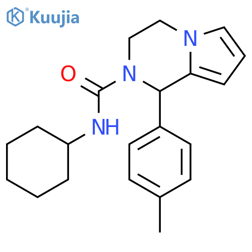N-cyclohexyl-1-(4-methylphenyl)-1H,2H,3H,4H-pyrrolo1,2-apyrazine-2-carboxamide structure