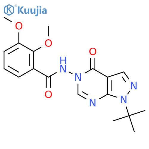 N-{1-tert-butyl-4-oxo-1H,4H,5H-pyrazolo3,4-dpyrimidin-5-yl}-2,3-dimethoxybenzamide structure
