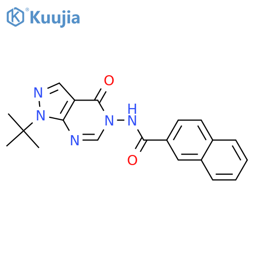N-{1-tert-butyl-4-oxo-1H,4H,5H-pyrazolo3,4-dpyrimidin-5-yl}naphthalene-2-carboxamide structure