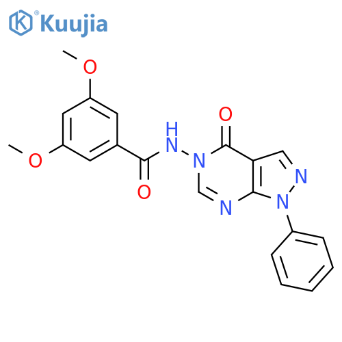 3,5-dimethoxy-N-{4-oxo-1-phenyl-1H,4H,5H-pyrazolo3,4-dpyrimidin-5-yl}benzamide structure