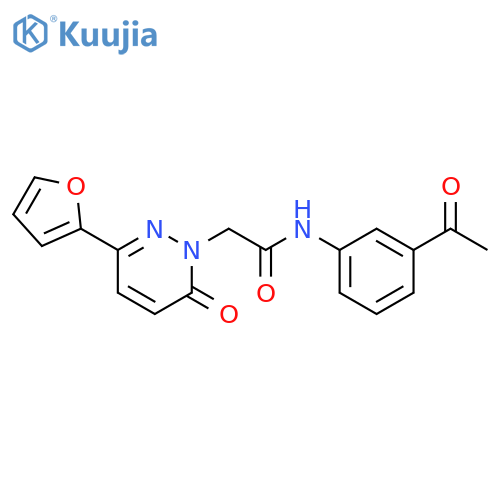 N-(3-acetylphenyl)-2-3-(furan-2-yl)-6-oxo-1,6-dihydropyridazin-1-ylacetamide structure
