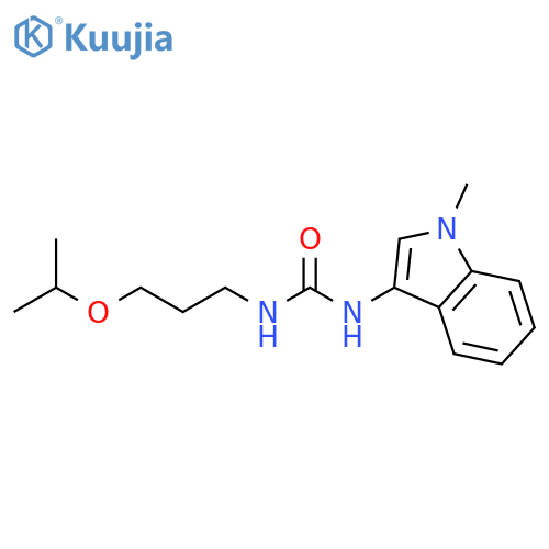 1-(1-methyl-1H-indol-3-yl)-3-3-(propan-2-yloxy)propylurea structure