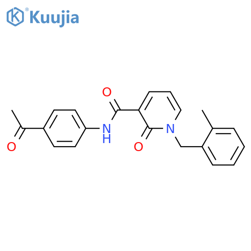 N-(4-acetylphenyl)-1-(2-methylphenyl)methyl-2-oxo-1,2-dihydropyridine-3-carboxamide structure
