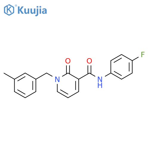 N-(4-fluorophenyl)-1-(3-methylphenyl)methyl-2-oxo-1,2-dihydropyridine-3-carboxamide structure