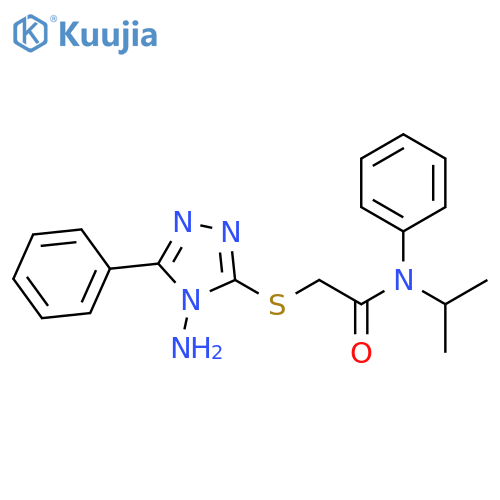 2-(4-amino-5-phenyl-4H-1,2,4-triazol-3-yl)sulfanyl-N-phenyl-N-(propan-2-yl)acetamide structure