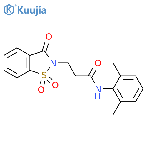 N-(2,6-dimethylphenyl)-3-(1,1,3-trioxo-2,3-dihydro-1lambda6,2-benzothiazol-2-yl)propanamide structure