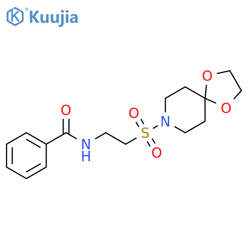 N-(2-{1,4-dioxa-8-azaspiro4.5decane-8-sulfonyl}ethyl)benzamide structure