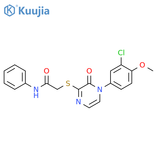 2-{4-(3-chloro-4-methoxyphenyl)-3-oxo-3,4-dihydropyrazin-2-ylsulfanyl}-N-phenylacetamide structure