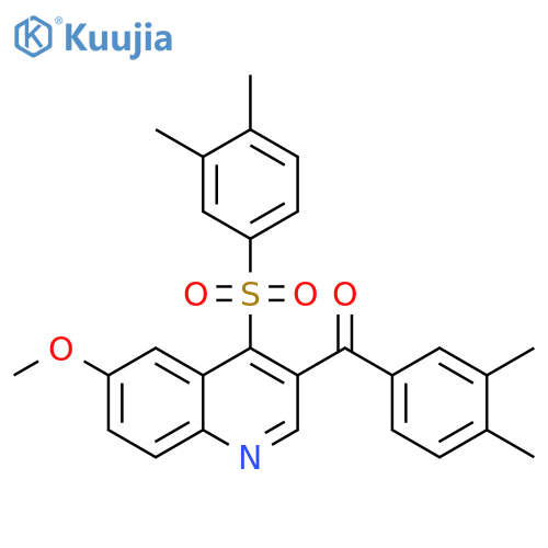 3-(3,4-dimethylbenzoyl)-4-(3,4-dimethylbenzenesulfonyl)-6-methoxyquinoline structure