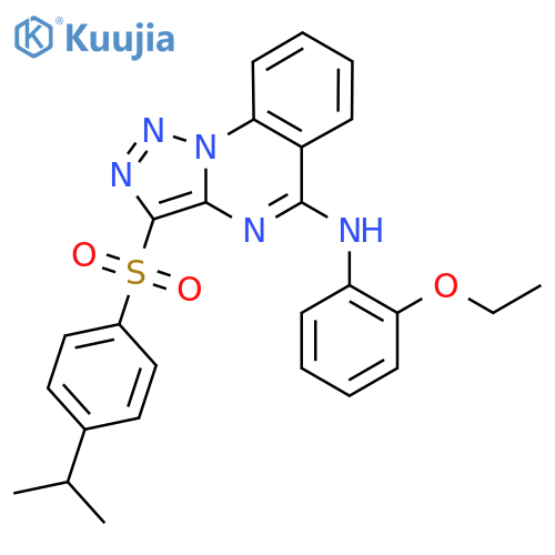 N-(2-ethoxyphenyl)-3-4-(propan-2-yl)benzenesulfonyl-1,2,3triazolo1,5-aquinazolin-5-amine structure