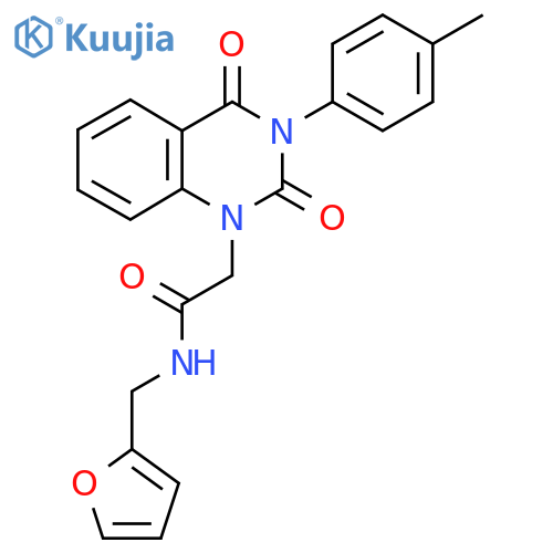 N-(furan-2-yl)methyl-2-3-(4-methylphenyl)-2,4-dioxo-1,2,3,4-tetrahydroquinazolin-1-ylacetamide structure