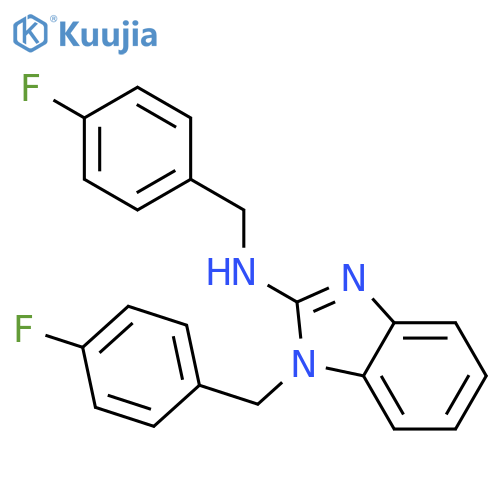 N,1-Bis(4-fluorobenzyl)-1H-benzo[d]imidazol-2-amine structure