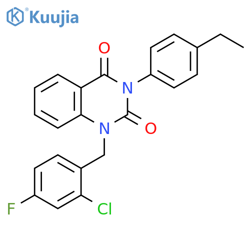 1-(2-chloro-4-fluorophenyl)methyl-3-(4-ethylphenyl)-1,2,3,4-tetrahydroquinazoline-2,4-dione structure