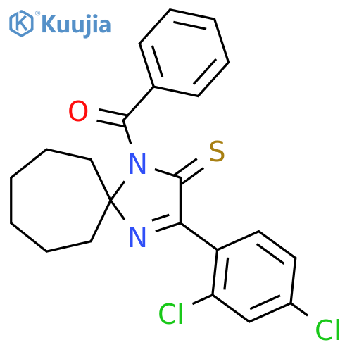 1-benzoyl-3-(2,4-dichlorophenyl)-1,4-diazaspiro4.6undec-3-ene-2-thione structure