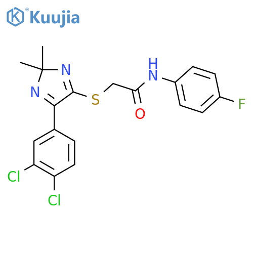 2-{5-(3,4-dichlorophenyl)-2,2-dimethyl-2H-imidazol-4-ylsulfanyl}-N-(4-fluorophenyl)acetamide structure