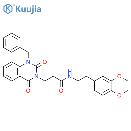 3-(1-benzyl-2,4-dioxo-1,2,3,4-tetrahydroquinazolin-3-yl)-N-2-(3,4-dimethoxyphenyl)ethylpropanamide structure