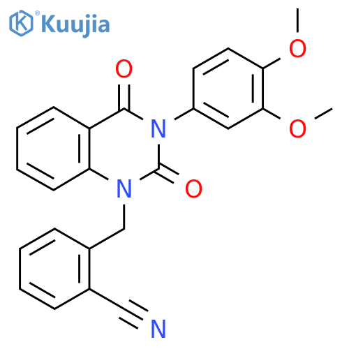 2-{3-(3,4-dimethoxyphenyl)-2,4-dioxo-1,2,3,4-tetrahydroquinazolin-1-ylmethyl}benzonitrile structure