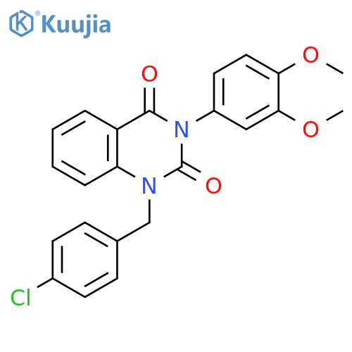1-(4-chlorophenyl)methyl-3-(3,4-dimethoxyphenyl)-1,2,3,4-tetrahydroquinazoline-2,4-dione structure