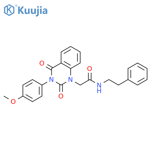 2-3-(4-methoxyphenyl)-2,4-dioxo-1,2,3,4-tetrahydroquinazolin-1-yl-N-(2-phenylethyl)acetamide structure