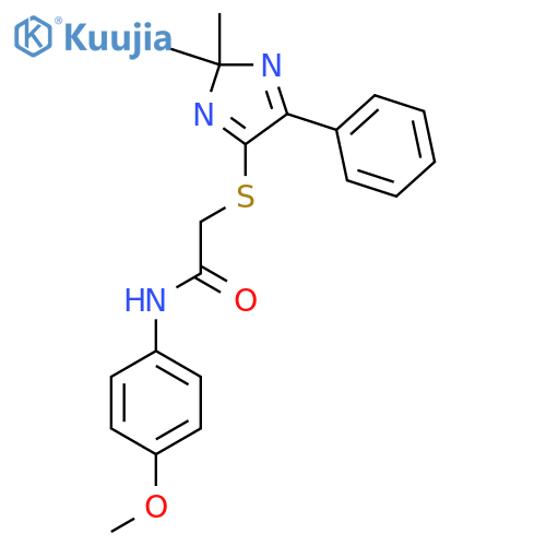 2-(2,2-dimethyl-5-phenyl-2H-imidazol-4-yl)sulfanyl-N-(4-methoxyphenyl)acetamide structure