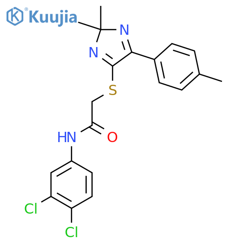N-(3,4-dichlorophenyl)-2-{2,2-dimethyl-5-(4-methylphenyl)-2H-imidazol-4-ylsulfanyl}acetamide structure