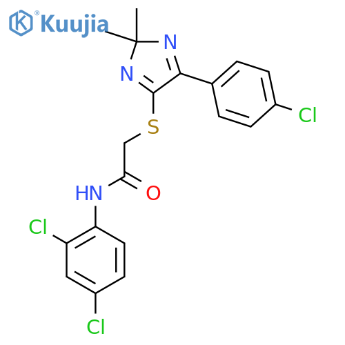 2-{5-(4-chlorophenyl)-2,2-dimethyl-2H-imidazol-4-ylsulfanyl}-N-(2,4-dichlorophenyl)acetamide structure