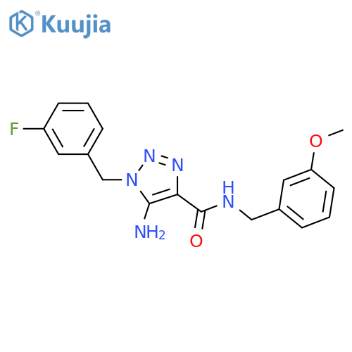 5-amino-1-(3-fluorophenyl)methyl-N-(3-methoxyphenyl)methyl-1H-1,2,3-triazole-4-carboxamide structure