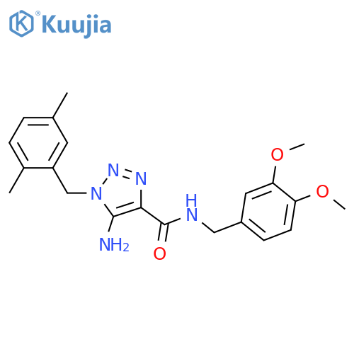 5-amino-N-(3,4-dimethoxyphenyl)methyl-1-(2,5-dimethylphenyl)methyl-1H-1,2,3-triazole-4-carboxamide structure