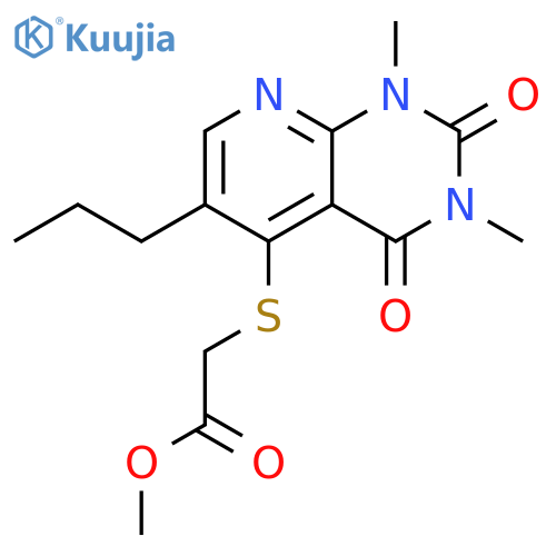 methyl 2-({1,3-dimethyl-2,4-dioxo-6-propyl-1H,2H,3H,4H-pyrido2,3-dpyrimidin-5-yl}sulfanyl)acetate structure