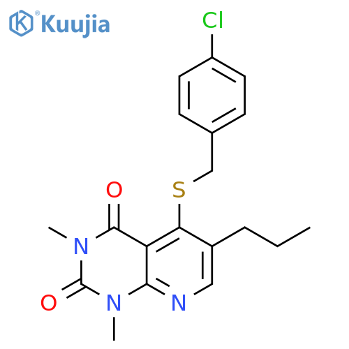 5-{(4-chlorophenyl)methylsulfanyl}-1,3-dimethyl-6-propyl-1H,2H,3H,4H-pyrido2,3-dpyrimidine-2,4-dione structure