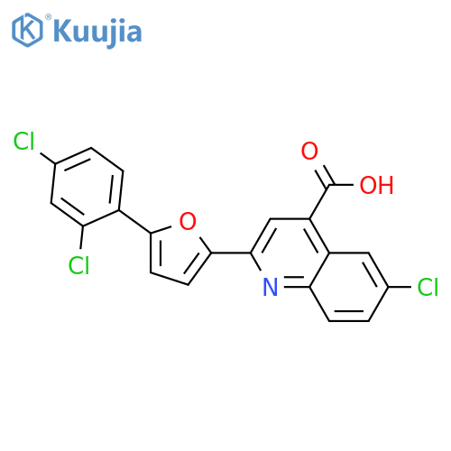 6-chloro-2-5-(2,4-dichlorophenyl)furan-2-ylquinoline-4-carboxylic acid structure