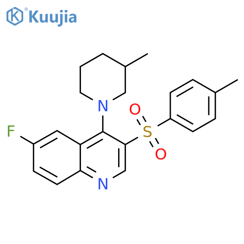 6-fluoro-3-(4-methylbenzenesulfonyl)-4-(3-methylpiperidin-1-yl)quinoline structure