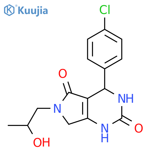 4-(4-chlorophenyl)-6-(2-hydroxypropyl)-1H,2H,3H,4H,5H,6H,7H-pyrrolo3,4-dpyrimidine-2,5-dione structure