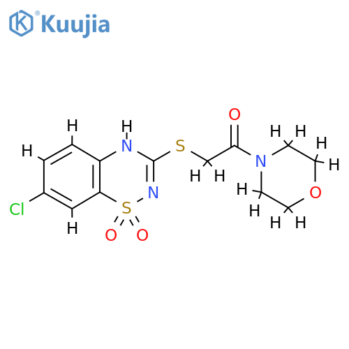 7-chloro-3-{2-(morpholin-4-yl)-2-oxoethylsulfanyl}-4H-1lambda6,2,4-benzothiadiazine-1,1-dione structure