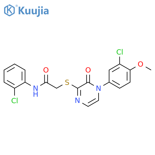 2-{4-(3-chloro-4-methoxyphenyl)-3-oxo-3,4-dihydropyrazin-2-ylsulfanyl}-N-(2-chlorophenyl)acetamide structure