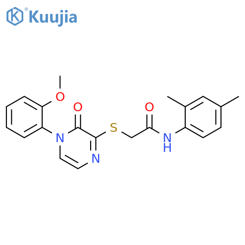 N-(2,4-dimethylphenyl)-2-{4-(2-methoxyphenyl)-3-oxo-3,4-dihydropyrazin-2-ylsulfanyl}acetamide structure