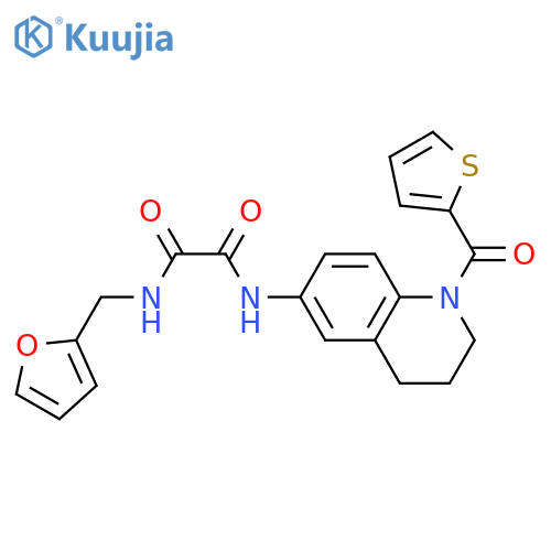 N-(furan-2-yl)methyl-N'-1-(thiophene-2-carbonyl)-1,2,3,4-tetrahydroquinolin-6-ylethanediamide structure