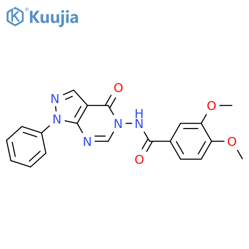 3,4-dimethoxy-N-{4-oxo-1-phenyl-1H,4H,5H-pyrazolo3,4-dpyrimidin-5-yl}benzamide structure