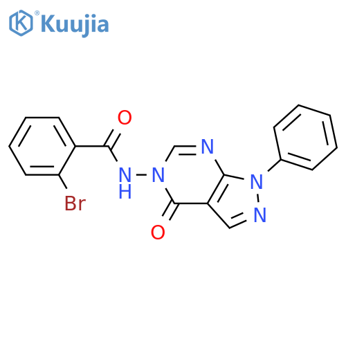 2-bromo-N-{4-oxo-1-phenyl-1H,4H,5H-pyrazolo3,4-dpyrimidin-5-yl}benzamide structure